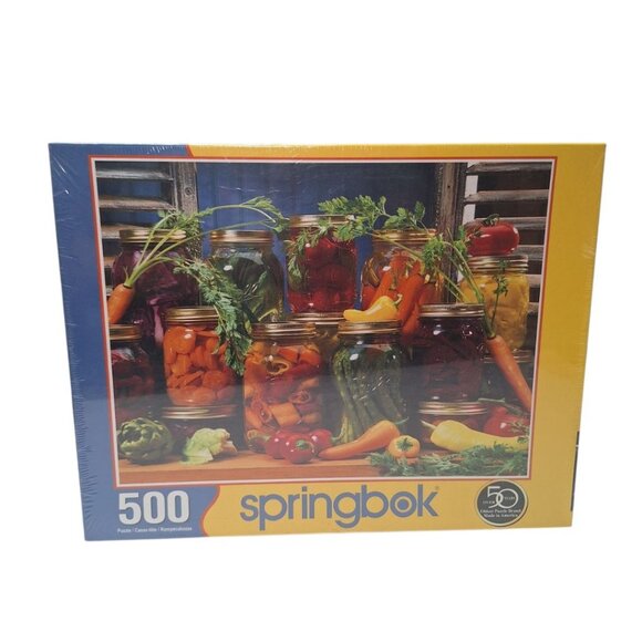 Springbok Canning Supplies Puzzle Jigsaw 500 Pieces Sealed Asparagus Pepper - Picture 1 of 6